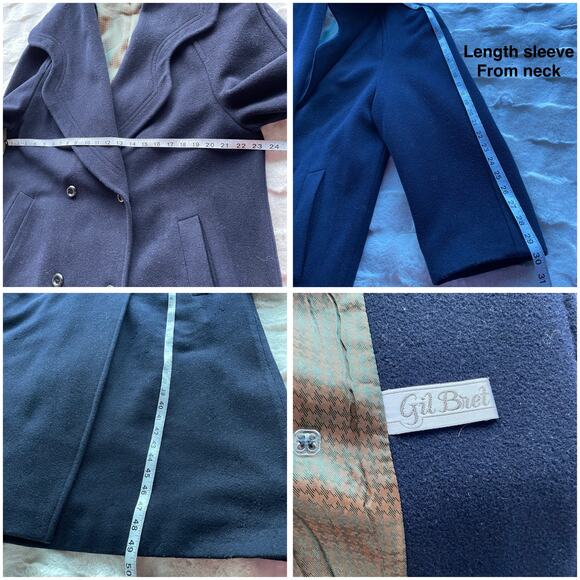 Vintage Gil Bret Wool Blend Shawl Collar Classic Double Breasted Long Overcoat - Picture 11 of 16